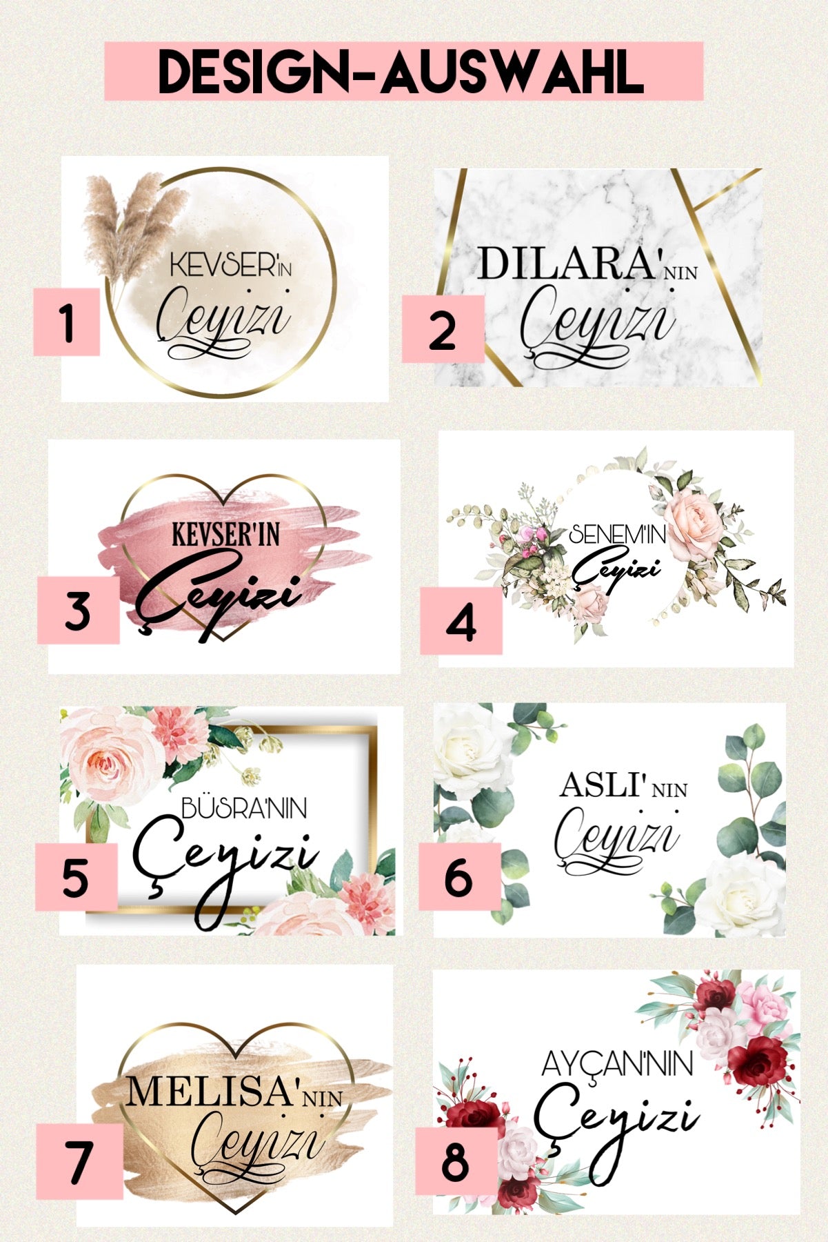 Ceyiz/Mitgift-Kisten Sticker Set